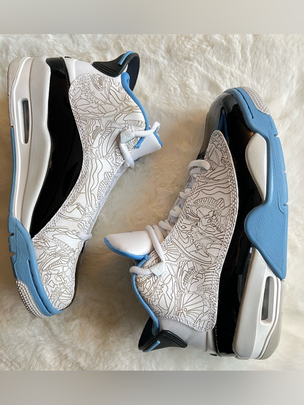 NEW Nike Air Jordan Dub Zero UNC Legend Blue GS 5Y DV1360-114 Laser Print Retro